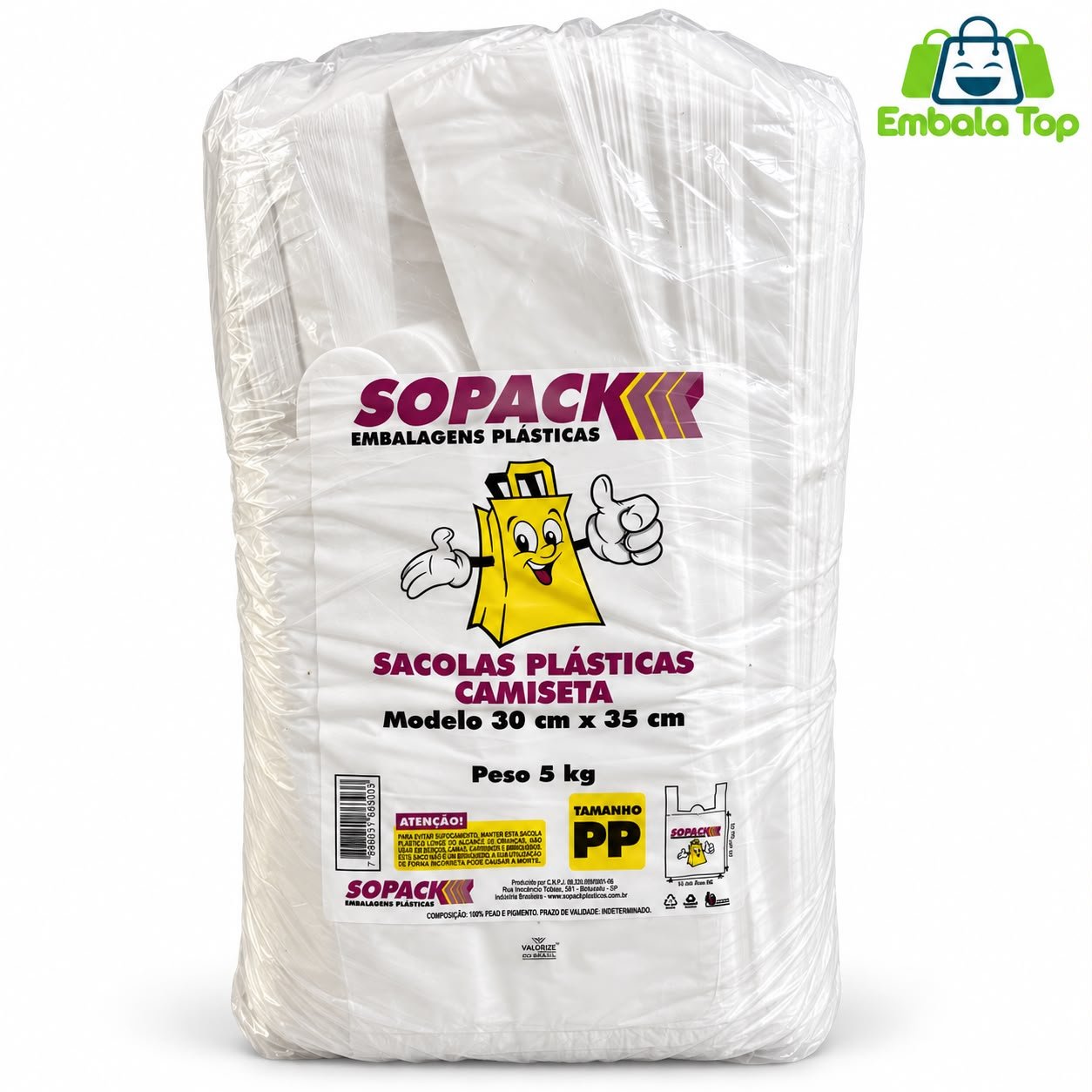 SACOLA VIRGEM SOPACK PP 30X36