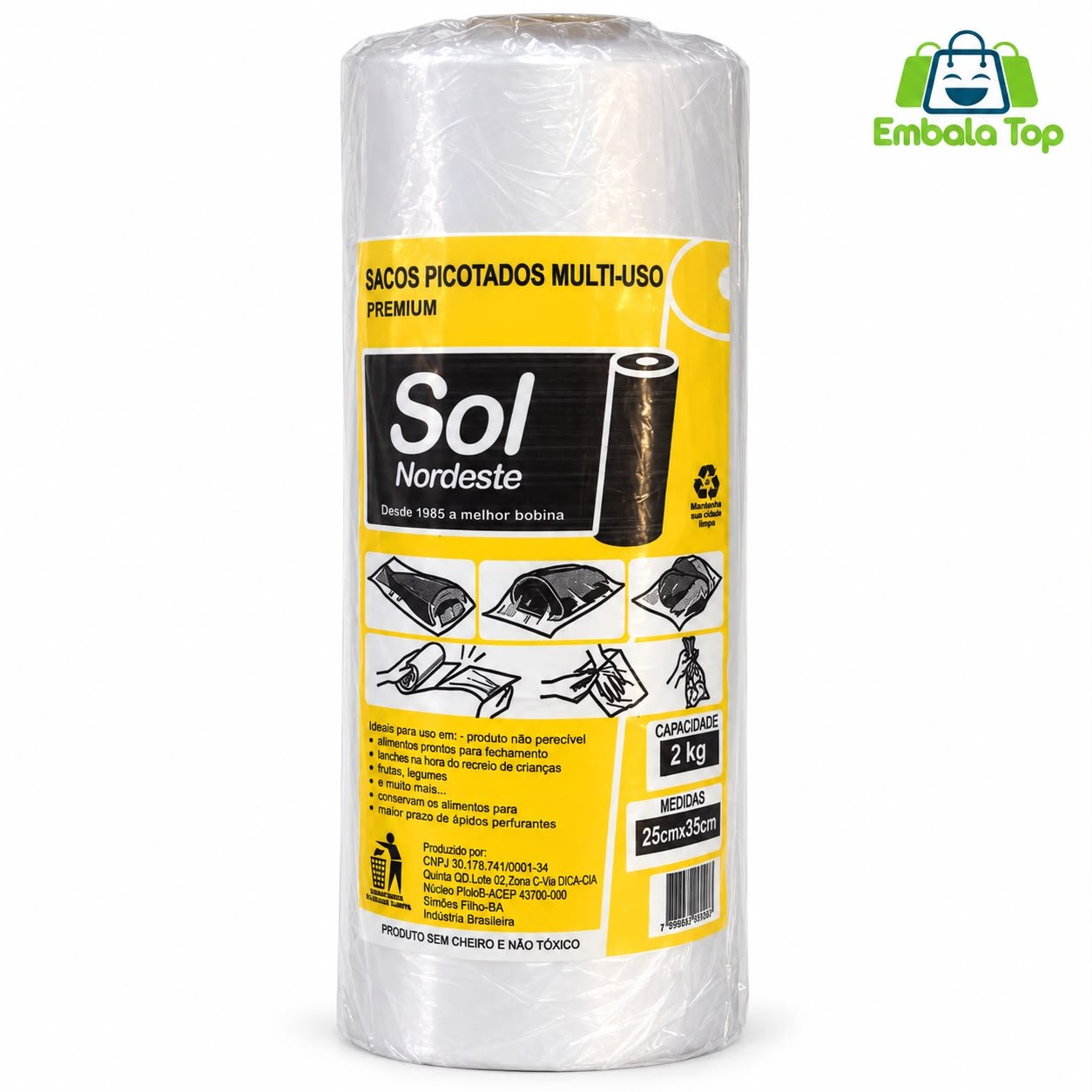 BOBINA PICOTADA 25x35 PREMUIM (AMARELA)