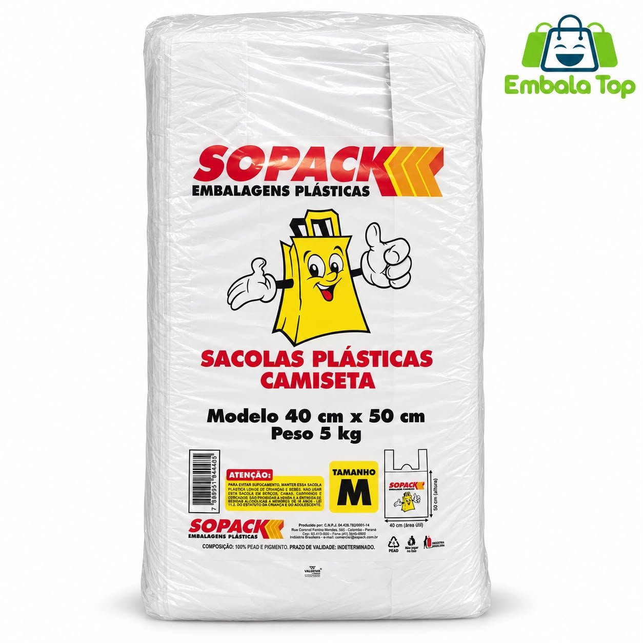 SACOLA VIRGEM SOPACK M 40X50