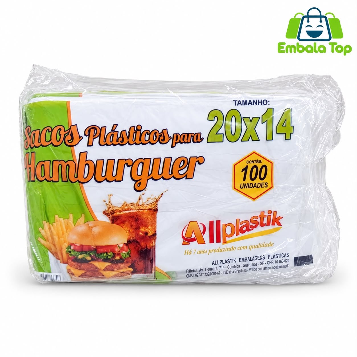 SACO PARA HAMBÚRGUER 20X14 ALL
