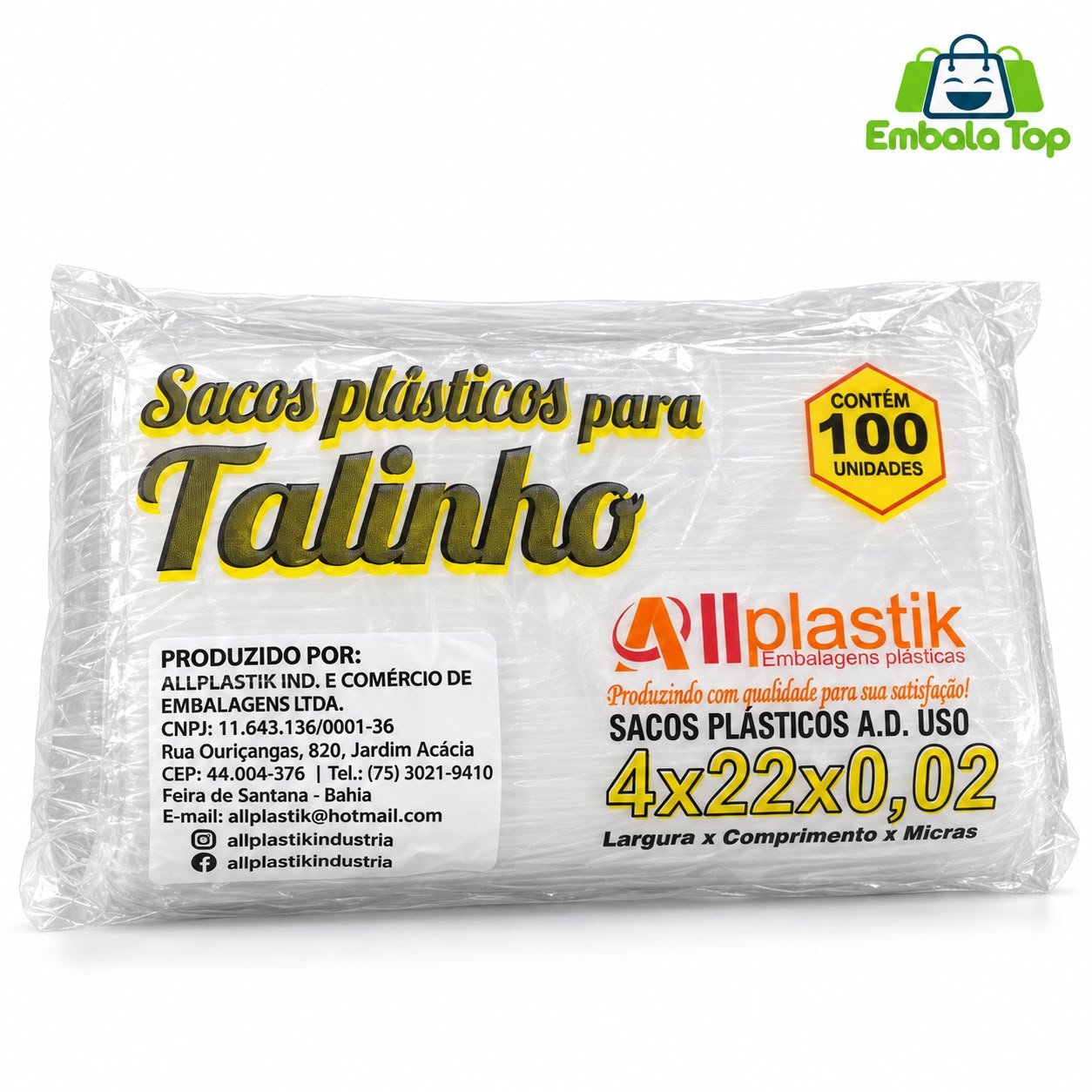 SACO LISO 4X22 0.2 P/ GELADINHO