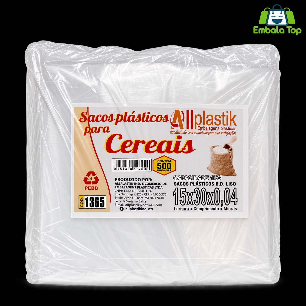 SACO 15X30 BAIXA LISO 1 KG 0.4