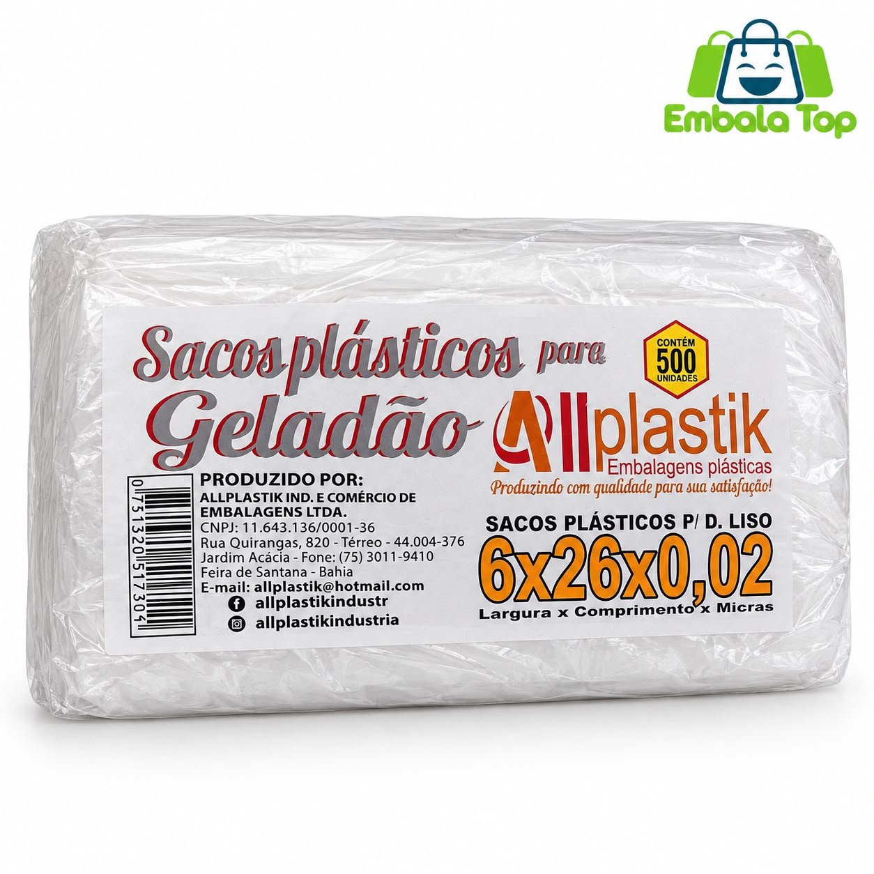 SACO PARA GELADAO 6X26 0.2 SOUZAPEL