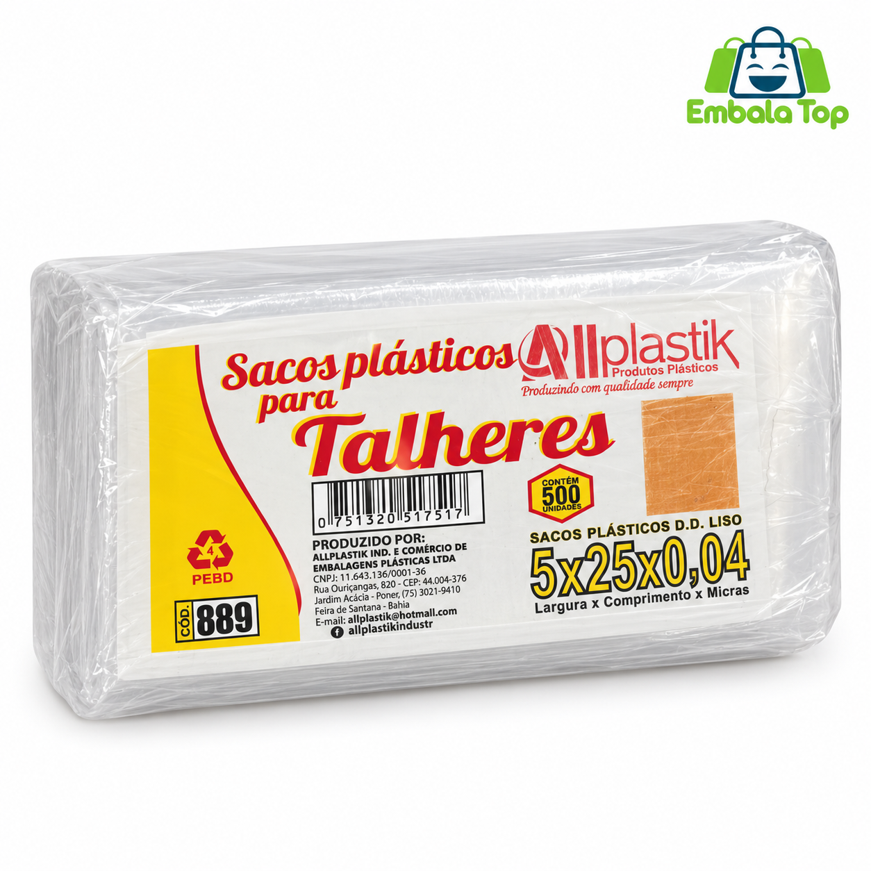 SACO LISO 5X25 0,2 P/ GELADINHO