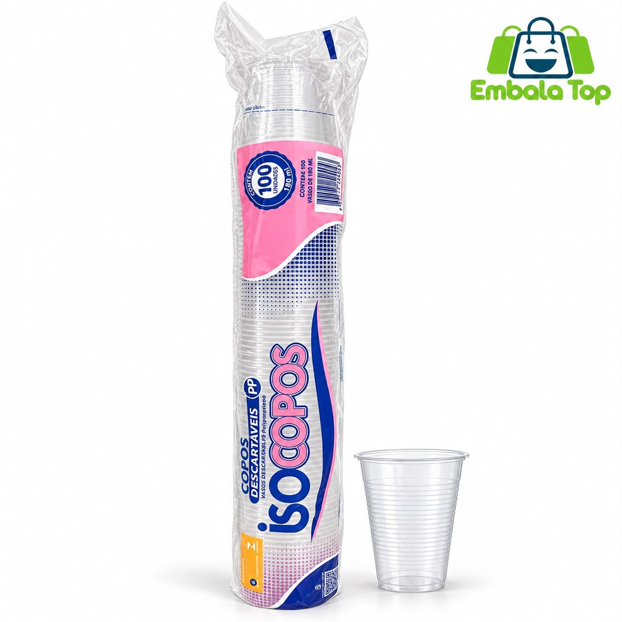 COPO 180 ML PP 100 UND ISOCOPOS